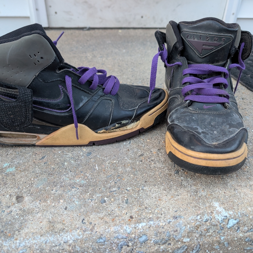 Nike Black and Purple High-Top Sneakers